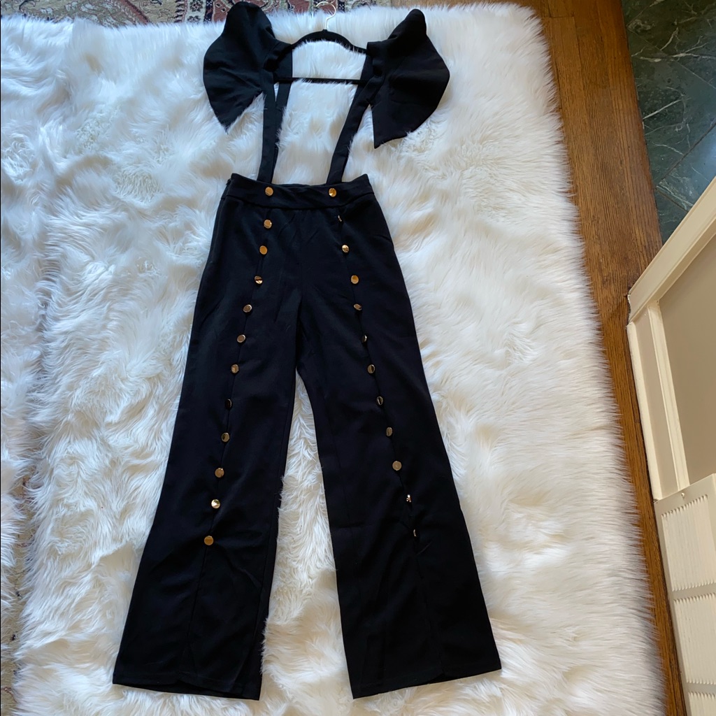 Black Buttoned Jumpsuit